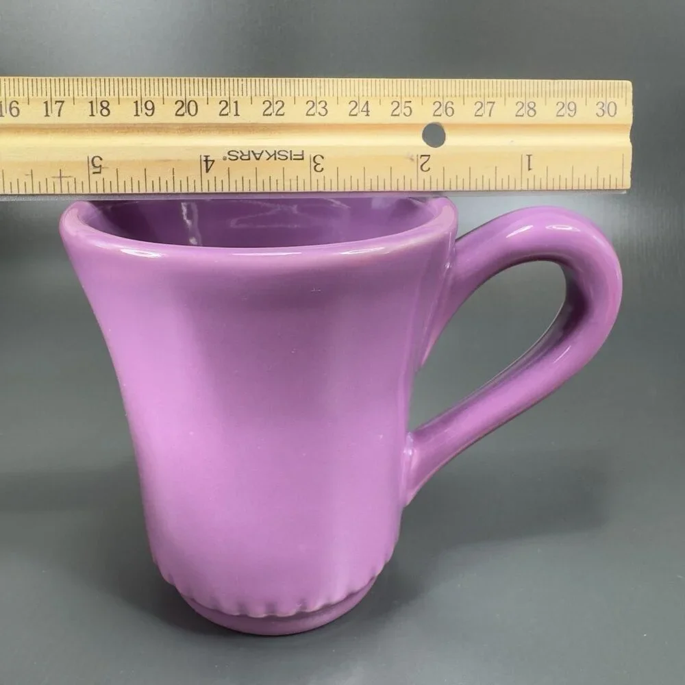 Williams Sonoma Rustic HeartVisit Collection Coffee Mug Cup Beaded Bottom Purple